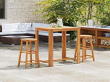 Bar Chair Set of 2 Natural Wood Solid acacia wood Medium 44129