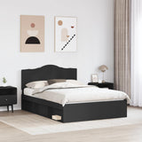 Bed Frame with Headboard Black 160 x 200 cm Solid Pine Wood 3413282