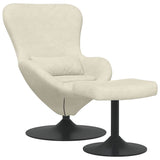 Egg Chair with Footstool Cream 63 x 73 x 90 cm Velvet 42002753