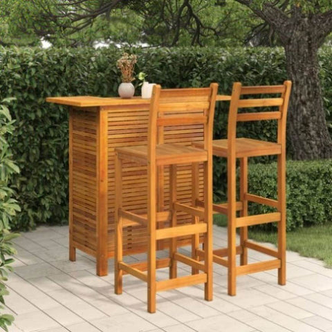 3 Piece Garden Bar Set Solid Wood Acacia 3115998
