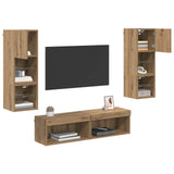 TV Wall Unit Wall-mounted 6 pcs Artisan Oak Engineered Wood 3402930