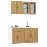 ZNTS 4 Piece Kitchen Cabinet Set Kalmar Artisan Oak Engineered Wood 3314870