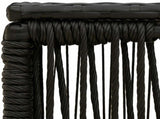 Garden Table Black 55 x 55 x 37 cm PE Rattan and Glass 42035133