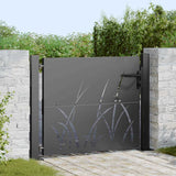 Garden Gate with Lock Black 110 x 105 cm Powder-coated steel 42015889