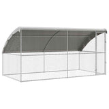Dog Kennel 2 pcs Silver 4 x 2 x 2 m Galvanised steel 3368328