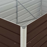 Raised Garden Bed 160x80x45 cm Galvanised Steel Brown 47012