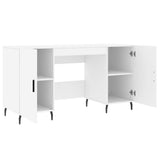 Desk White 140x50x75 cm Engineered Wood 829564
