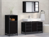 Bathroom Furniture Set 3 pcs Black Oak Engineered Wood 3402313