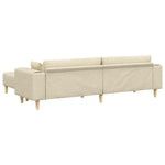 Fabric Sofa with Cushion 3 pcs Cream 208 cm Fabric 3335168