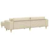 Fabric Sofa with Cushion 3 pcs Cream 208 cm Fabric 3335168