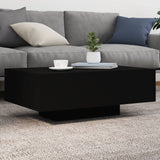 ZNTS Coffee Table with LED Lights Black 85x55x31 cm 836610