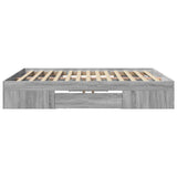 Bed Frame without Mattress Grey Sonoma 180x200 cm Super King Engineered Wood 3295455