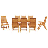 Garden Dining Set Folding 9 pcs Brown Solid Acacia Wood 3375635
