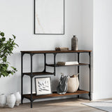 Console Table with Shelves Brown Oak 100x35x75 cm 837786