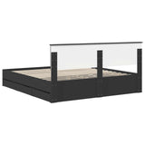 Bed Frame with Drawer Black 180 x 200 cm Engineer Wood 3407957