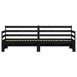 ZNTS Daybed with Trundle Black 90x200 cm Solid Wood Pine 836149