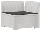 5-Seater Garden Sofa with Cushions Rattan Look PP White 3444043