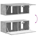 TV Cabinet Set Wall-mounted 4 pcs Concrete Grey Engineered Wood 3409009