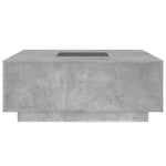 ZNTS Coffee Table with Infinity LED Concrete Grey 100x100x40 cm 3284045