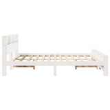 Bed Frame with Headboard White 200 x 200 cm Engineered Wood 3394214