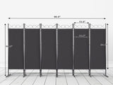 5.74FT 6-Fold Top With Shape 130g Polyester Cloth Plastic Feet Carbon Steel Frame Foldable Screen 19058030