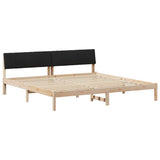 Bed frame Brown and black 160 x 200 cm Solid pine wood 878666