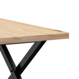 Coffee Table X-Frame 60x60x40.5 cm Solid Wood Pine and Steel 3282748