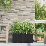 Garden Planter 2 pcs Black 80 x 40 x 37.5 cm Plastic 42002845