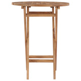 ZNTS Folding Garden Table 60 cm Solid Teak Wood 48993