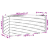 Garden Planter White 110x40x49.5 cm Solid Wood Pine 847379