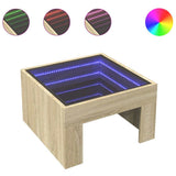 Coffee Table with Infinity LED Sonoma Oak 50x50x30 cm 847604