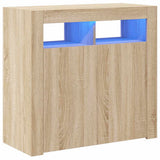 Sideboard with LED Lights Sonoma Oak 80x35x75 cm 804331