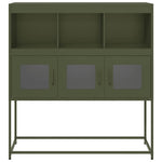 ZNTS Sideboard Olive Green 100.5x39x107 cm Cold-rolled Steel 853420