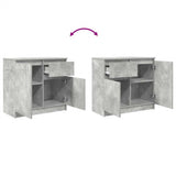 Sideboard with Drawer Concrete Grey 71x35x65 cm Engineered Wood 861601