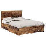Bed Frame with Headboard Old Wood 140 x 190 cm Engineered Wood 3411312
