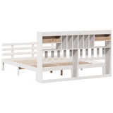 Bookcase Bed without Mattress White 180x200 cm Super King Solid Wood Pine 3322803