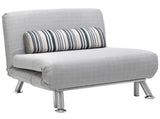 Single Sofa Bed, 1 Person Sleeper Foldable Lounge with Pillow, Grey T3398P328104