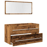 2 Piece Bathroom Furniture Set Old Wood Engineered Wood 856388