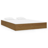 Bed Frame without Mattress Honey Brown Solid Wood 135x190 cm Double 820080
