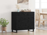 Sideboard Black Oak 69.5 x 34 x 90 cm Engineered Wood and Iron 881524