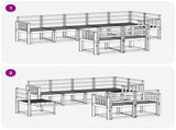 Outdoor Sofa Set 8 pcs White Solid Acacia Wood 3387798