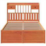 Bed Frame without Mattress Wax Brown 135x190 cm Double Solid Wood Pine 3323511