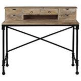 ZNTS Writing Desk Solid Mango Wood and Steel 110x50x96 cm 244947