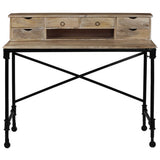 244947 Writing Desk Solid Mango Wood and Steel 110x50x96 cm