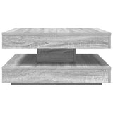 Coffee Table 360-Degree Rotatable Grey Sonoma 70x70x34.5 cm 858484