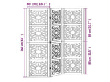 Room Divider 3 Panels Brown and Black Solid Wood Paulownia 358797