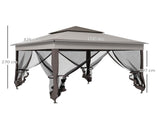 3.25 x 3.25m Pop Up Gazebo, Double-roof Garden Tent with Netting and Carry Bag, Party Event Shelter T3398P315898