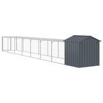 Chicken Cage with Run Anthracite 117x813x123 cm Galvanised Steel 3189071
