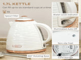 Kettle and Toaster Sets, 3000W 1.7L Rapid Boil Kettle & 4 Slice Toaster with 7 Browning Controls, T3398P343617