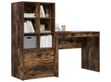 Desk with Drawer with Shelf with Storage 2 pcs Smoked Oak 3337309